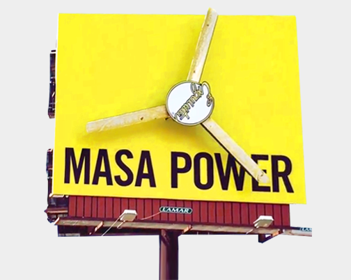 Exquisita Tortillas Masa Power Windmill Billboard